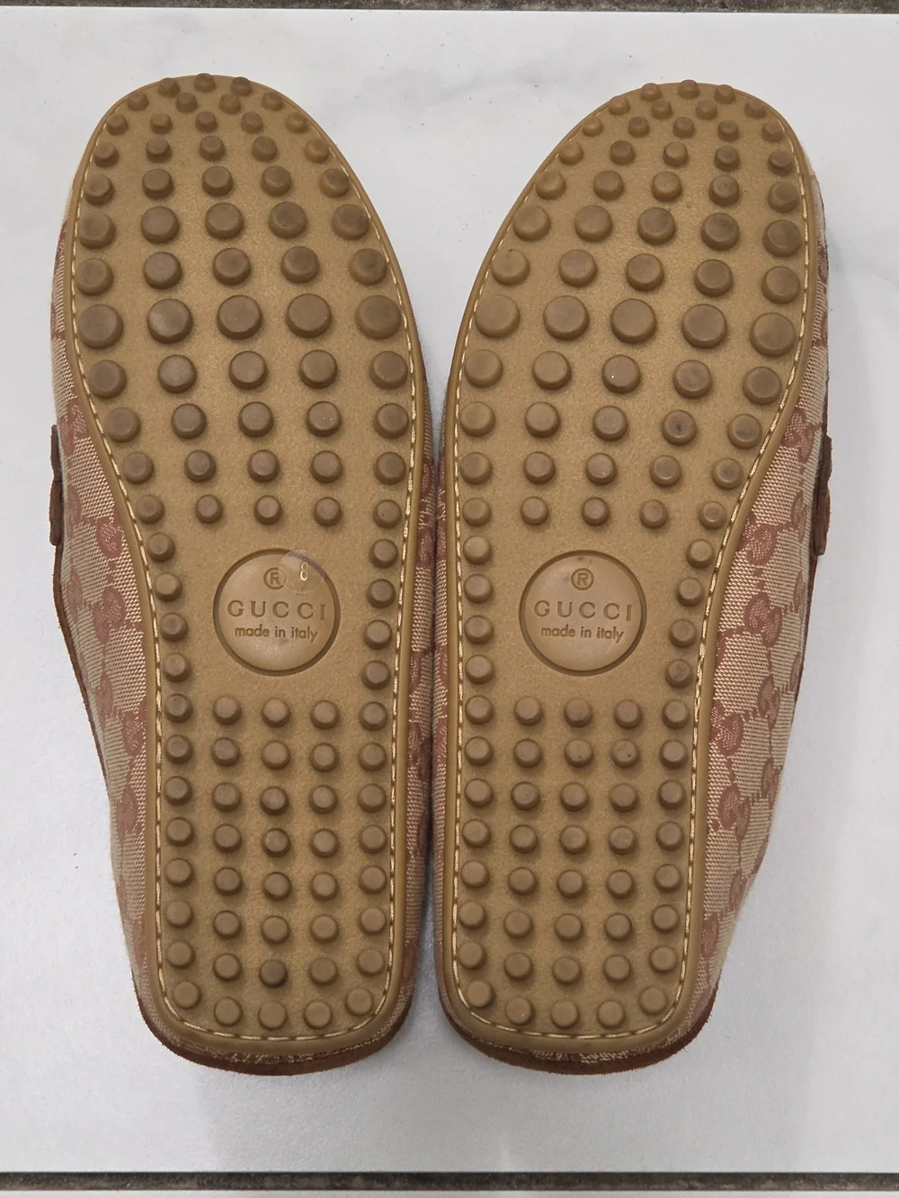 Gucci GG Canvas Suede Loafers, 8